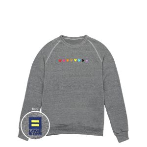 Love is Love Embroidered Hearts Sweatshirt