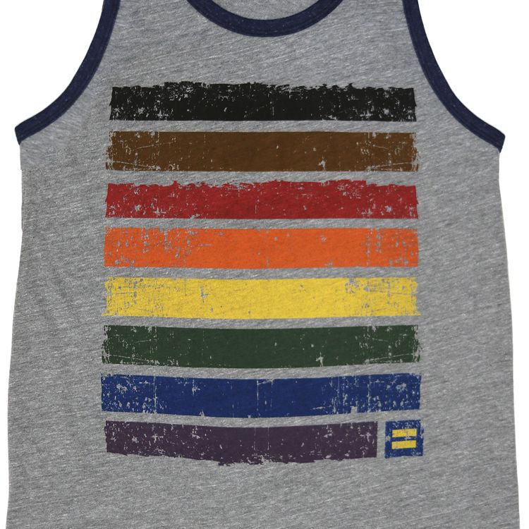 hrc human rights campaign rainbow ringer tee gay t-shirt tank top lgbtq+ equal rights summer wardrobe