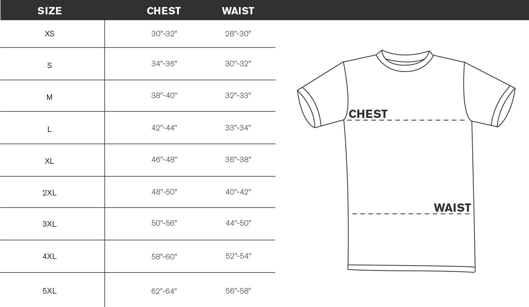 Classic T-Shirt Measurement Guidelines